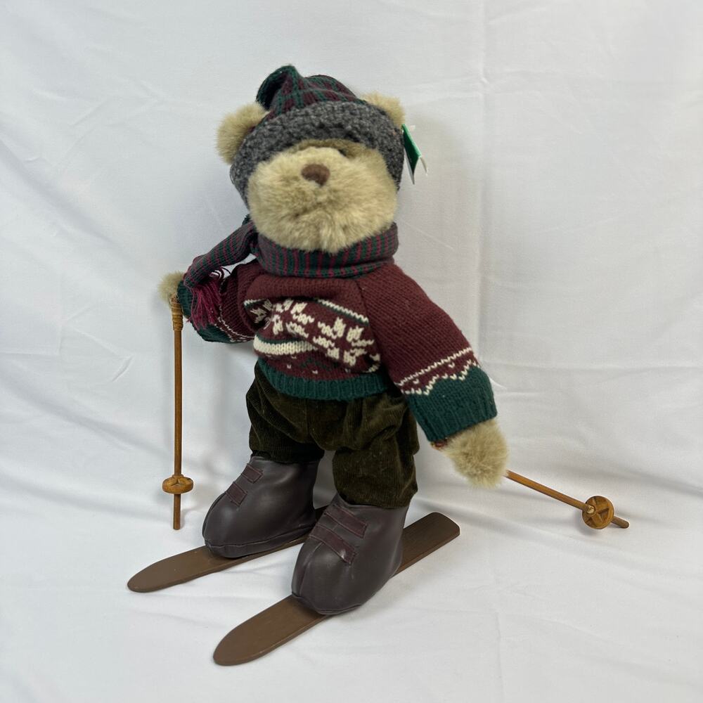 Vintage NWT 2002 Russ Berrie Alpine Lodge Powder Skiing 12" Fully Jointed Bear